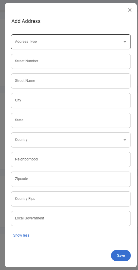 Add Address Form