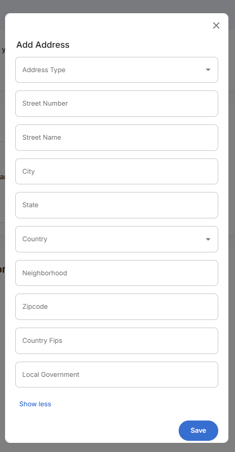 Add Address Form