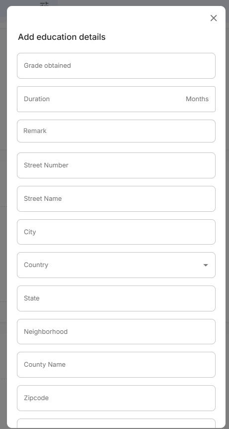 Add Education Form Address