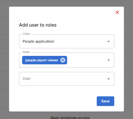 Add user to roles dialog