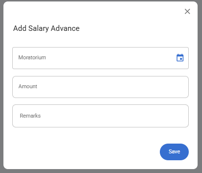 Self Service Add Salary Advance Form
