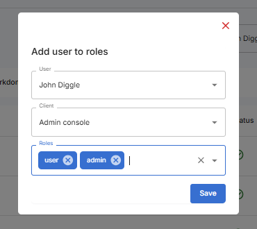 Add User to Roles Dialog