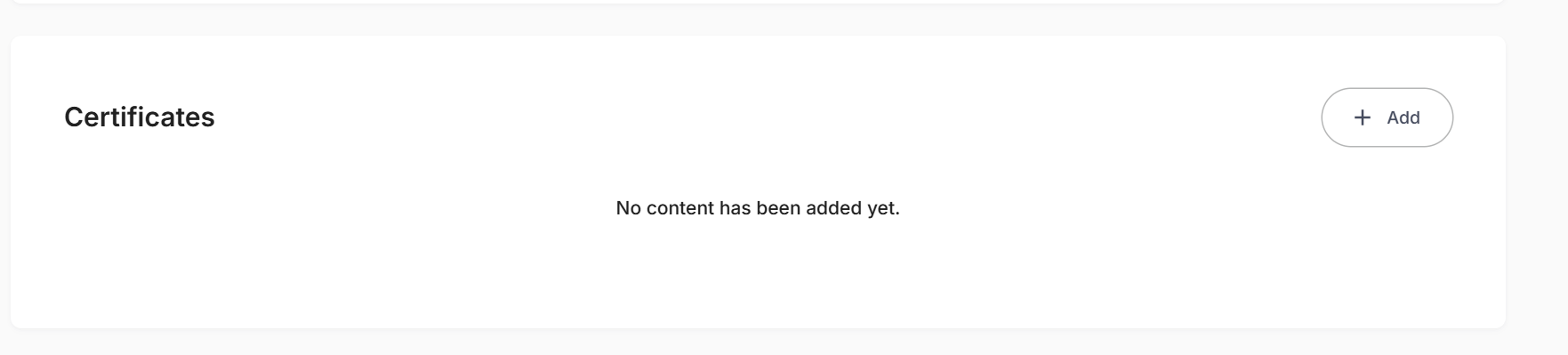 Certificates Section Empty