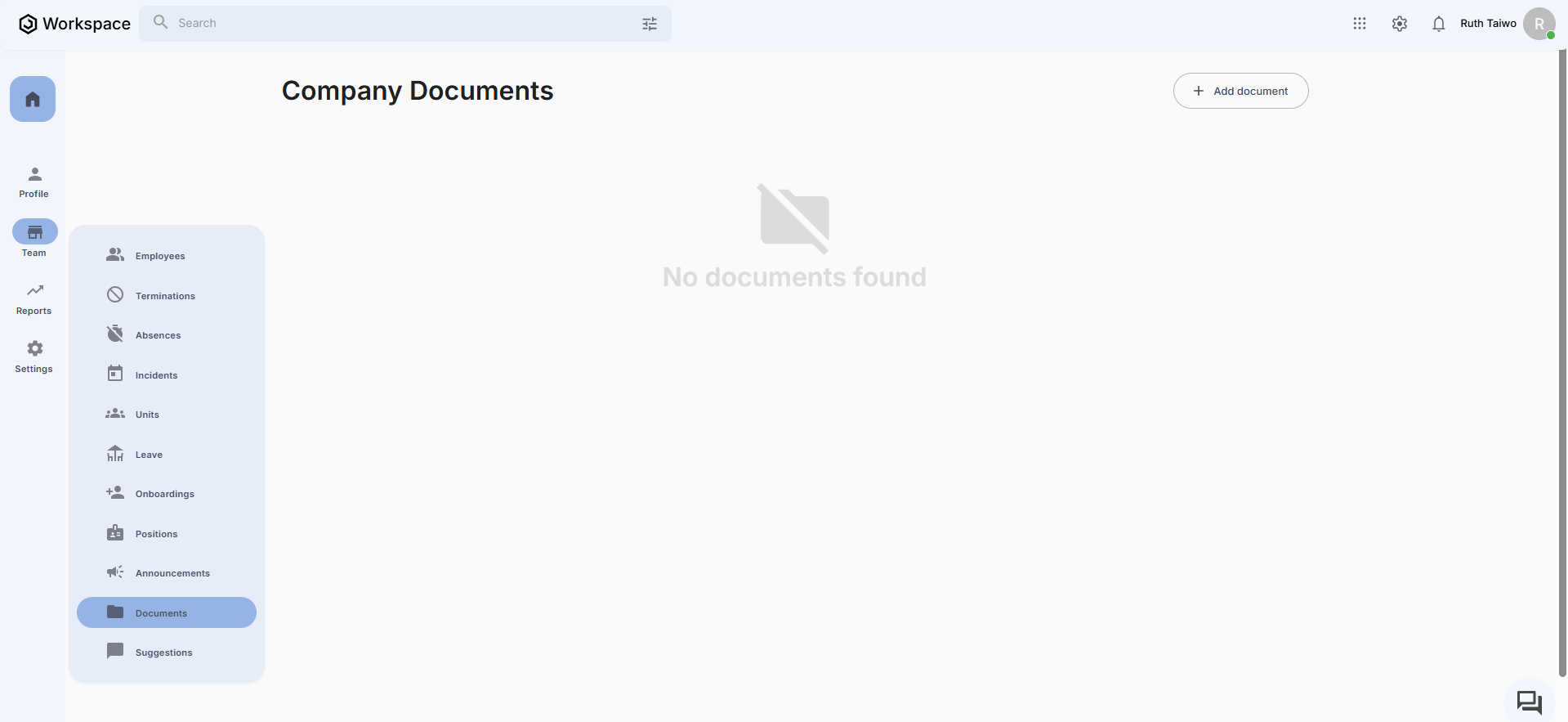 Company Documents Dashboard