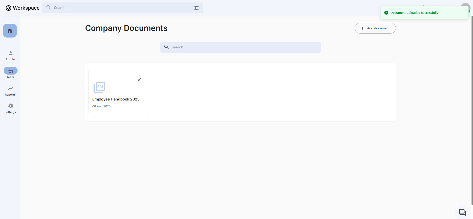 Company Documents Dashboard Updated