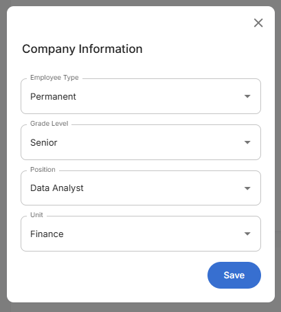 Company Information Edit Form - Populated