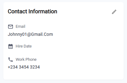 Contact Info Card