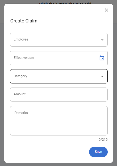 Add Claim Form