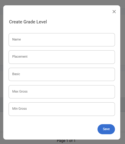 Create Grade Level Form