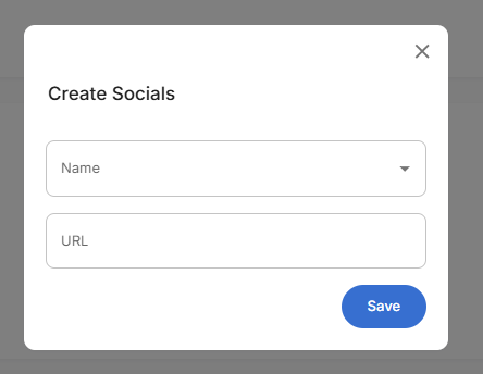 Create Socials Form