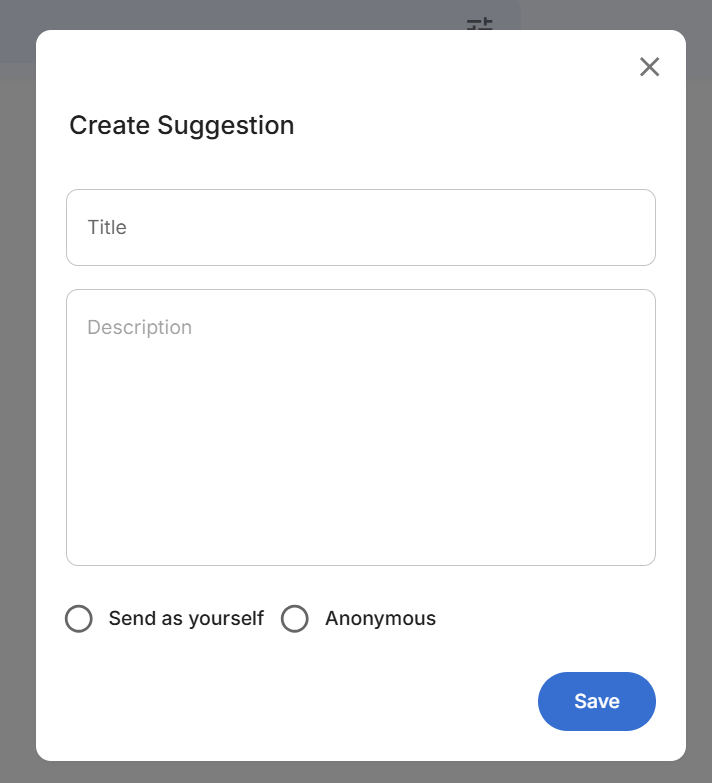 Create Suggestion Form