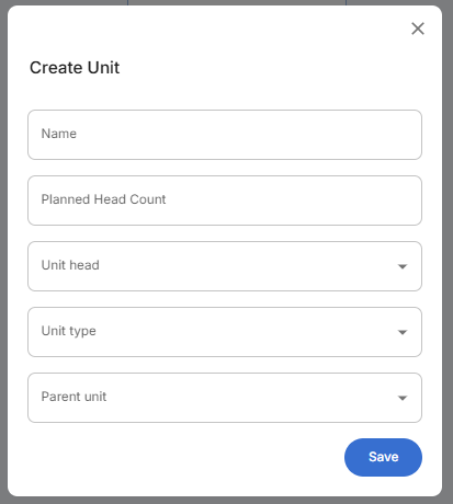 Create Unit Form Empty