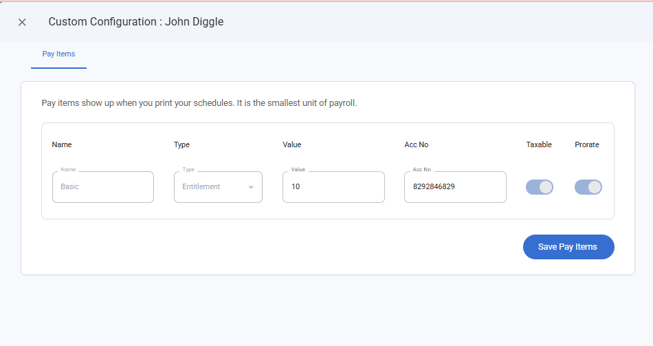 Custom Configuration Dialog