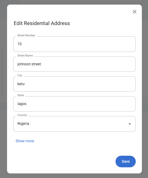 Edit Address Form