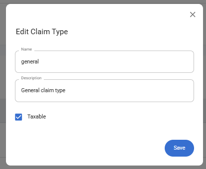 Edit Claim Type Form