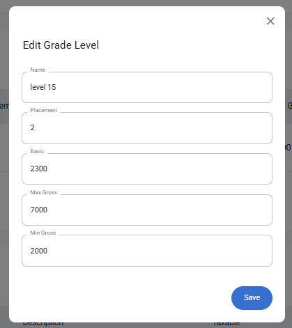 Edit Grade Level Form