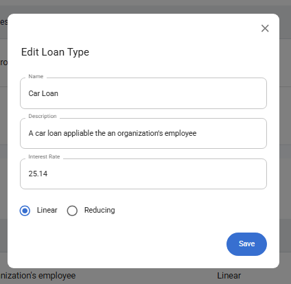 Edit Loan Type Form