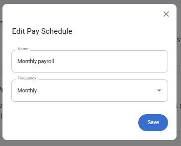 Edit Pay Schedule Form