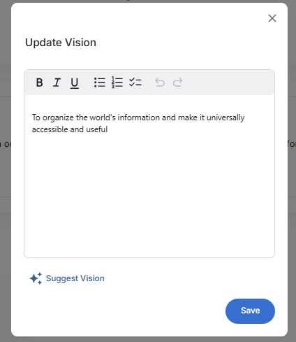 Edit Vision Dialog