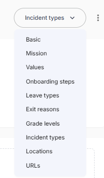 Incident type Navigation