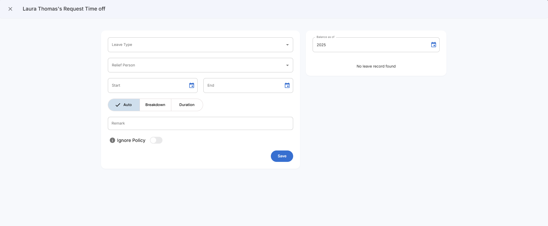Leave Request Form