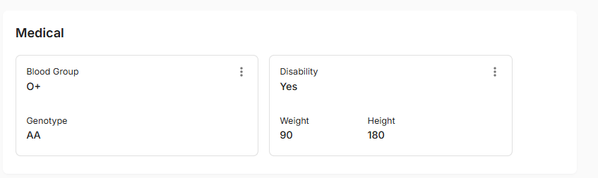 Medical Section Populated