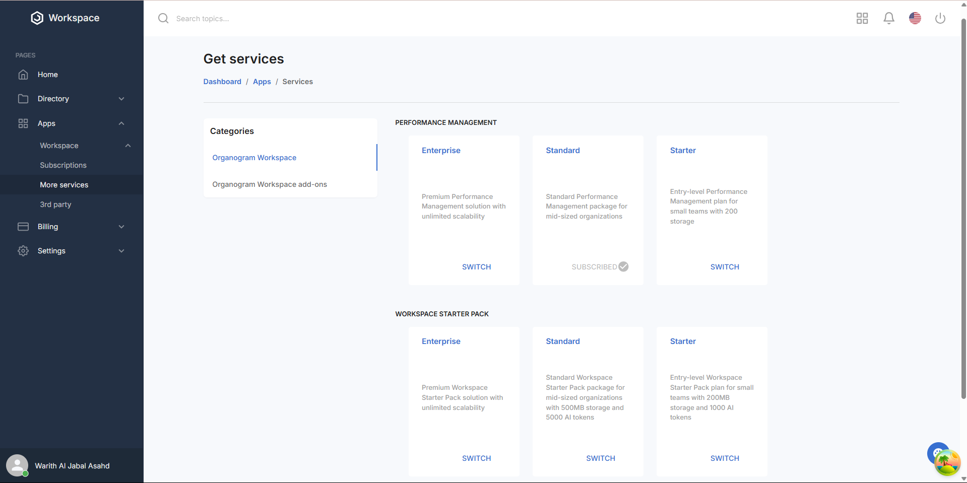 More services page