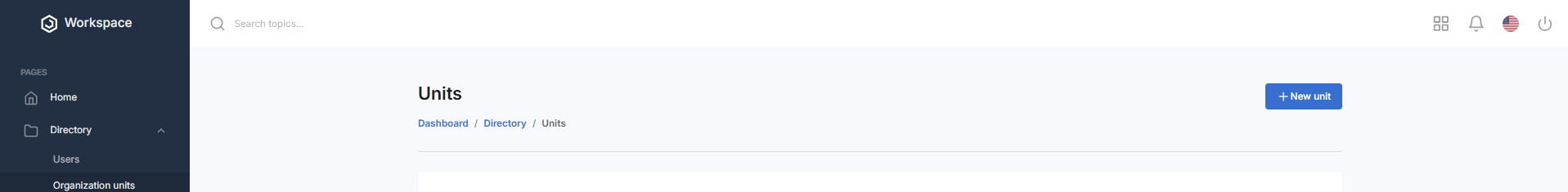 Create Unit button