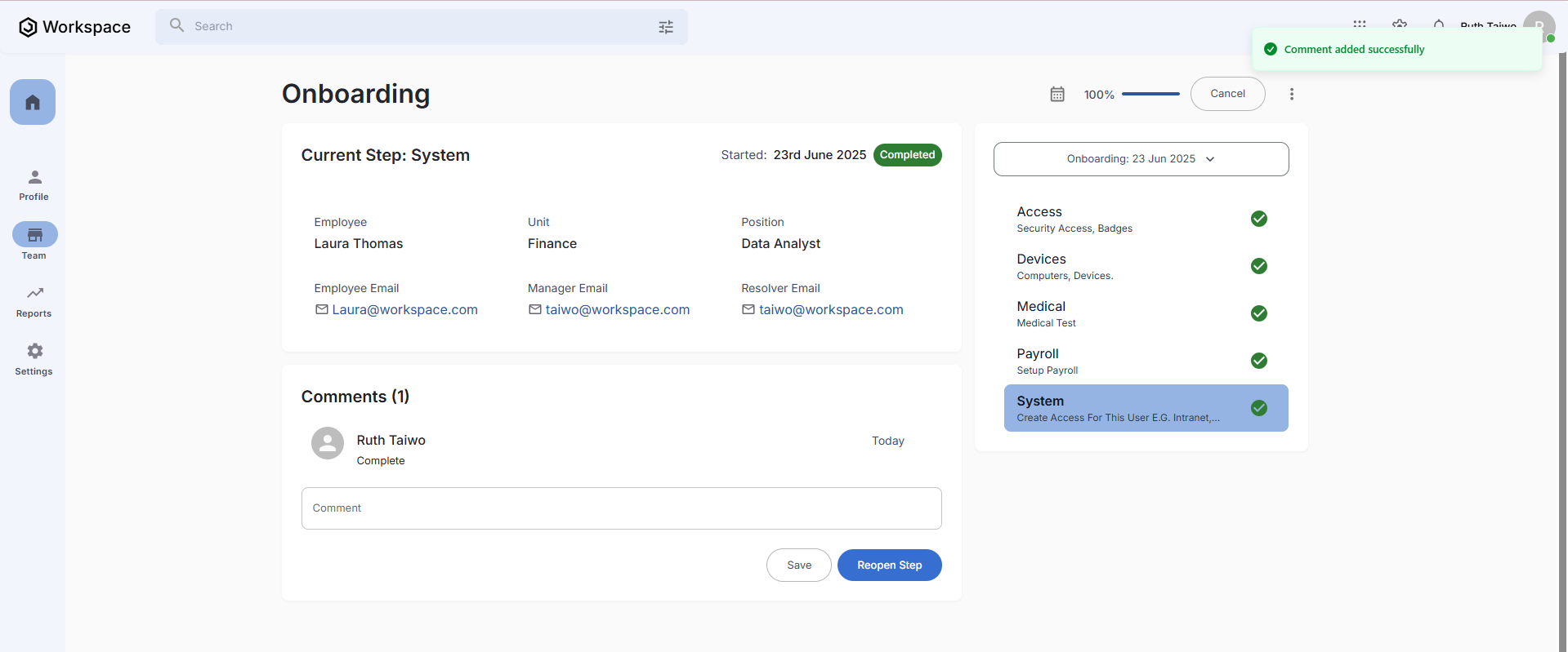 Onboarding Final Completion