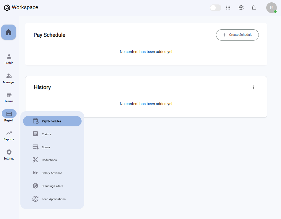 Pay Schedule Page