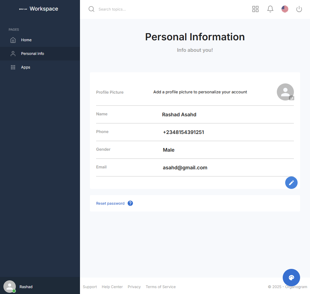 Personal Info Card - Updated