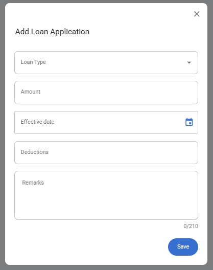 Self Service Loan Application Form
