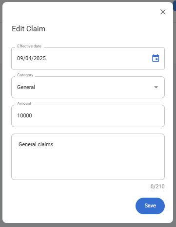 Self Service Edit Claim