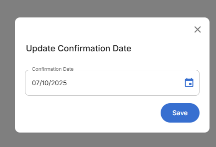 Update Confirmation Date