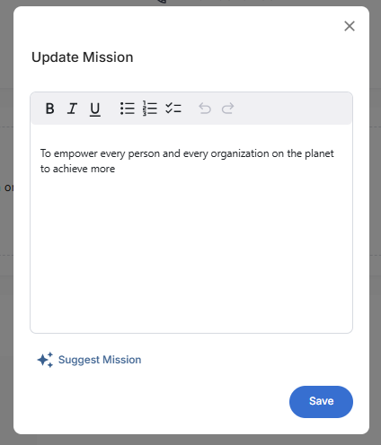 Update Mission Dialog