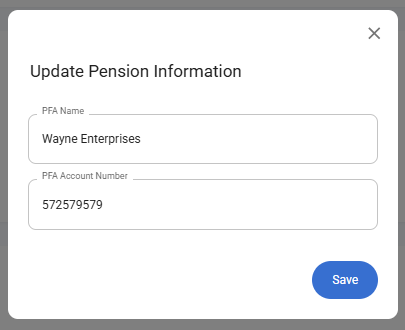 Update Pension Information Form