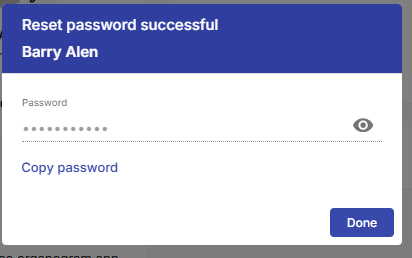 Copy password modal